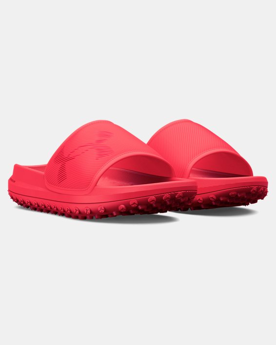 Unisex UA Summit Fat Tire Sway Slides in Red image number 3